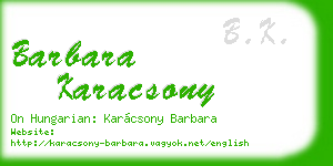 barbara karacsony business card